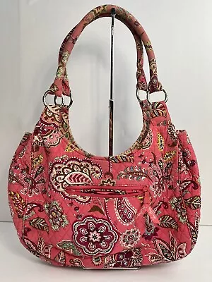 Vera Bradley Call Me Coral Hobo Shoulder Bag W/ Magnet Close Pink Purse • $9.99