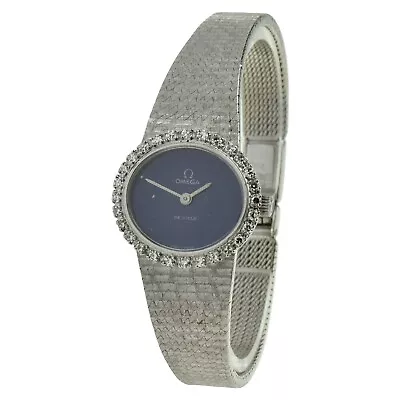 Omega Ladies Vintage 18ct White Gold Diamond Set Mechanical Watch • £4150