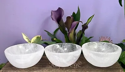 Wholesale Lot 3pcs Natural Clear Quartz Bowls Crystal Healing Energy • $85