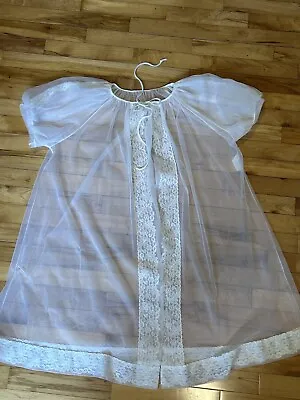 Vintage Chiffon Robe Peignoir USA White Large • $18