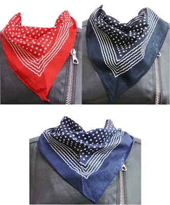 Polka Dot Or Paisley Triangular Bandana Neckerchiefs  - Various Colours • £3.25