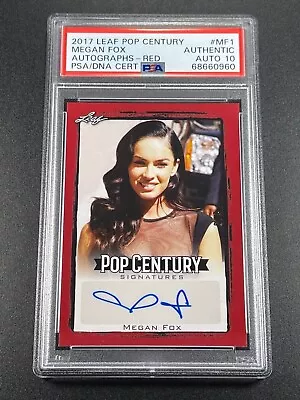 Megan Fox 2018 Leaf Pop Century #mf1 Red Signatures Autograph Auto /5 Psa 10 • $1000