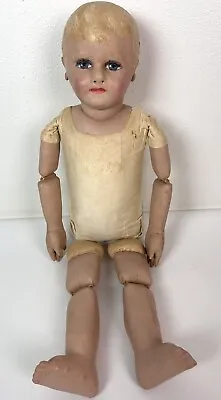 Attributed Martha Chase Hospital Antique Cloth Doll 26” Oilcloth Painted Face • $325