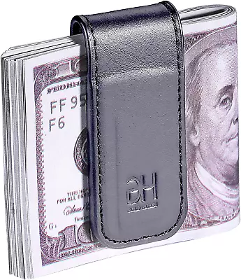 Slim Magnetic Money Clip Genuine Leather Business Card Holder For Men • $16.99