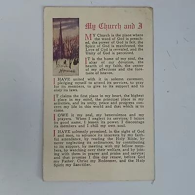 1921 My Church And I © 1913 F. Hyatt Smith Kenmore N.Y. Postcard-1 Cent Stamp • $19.95