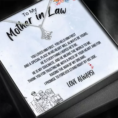 To My Mother In Law Gift Pendant Herringbone Necklace Mothers Day Birthday. • $26.99