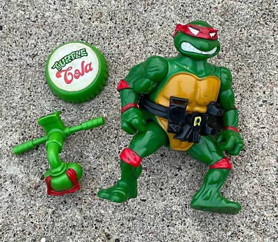 Vintage 1991 TMNT Head Droppin’ Raph Raphael Figure W Turtle Cola & Periscope • $13.99