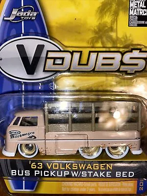 $14.95 • Buy Jada Toys V Dubs '63 Volkswagen Bus Pickup W/ Stake Bed - Wave 3 - 1:64 Scale