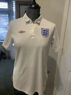 England White Home Shirt 2009-2010 Size 10 / 36 Umbro Football  World Cup 3 Lion • £9.95