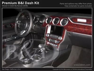 Dash Trim Kit For FORD MUSTANG 15 16 17 Carbon Fiber Wood Aluminum • $245.65