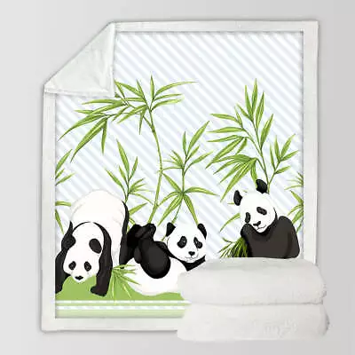 Cute Little Pandas And Bamboo Throw Blanket • $82.90