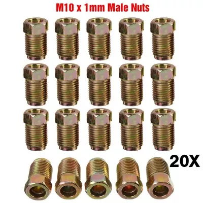 20x Brake Line Fittings Set/For 3/16 -Tube Inverted Flares Metric End Union Nuts • $16.56