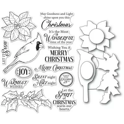 New Memory Box  SPIRIT OF CHRISTMAS  Clear Stamps + Dies Set Bundle MSRP $48 • $39.95