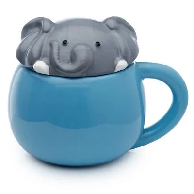 £9.95 • Buy Adoramals Elephant Peeping Coffee Mug Cup With Lid New Gift Box