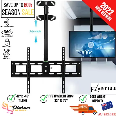 $41.77 • Buy TV Wall Mount Bracket Ceiling LCD LED 32 42 50 55 60 65 70 75 Inch Tilt Swivel