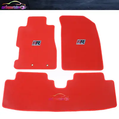 Fits 01-05 Honda Civic Red Nylon Floor Mats Front Rear Carpets & RR • $59.99