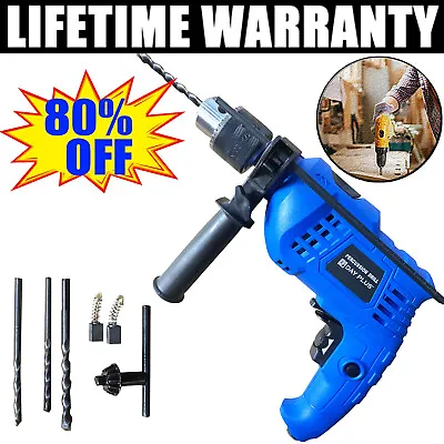 2000W Electric Drill Combo Tool Set Hammer Impact Variable Speed Power Tools • £17.30