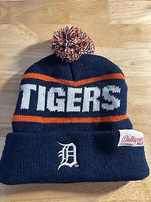 Detroit Tigers MLB Fan Favorite Navy Blue Pom Knit Hat Adult Winter Beanie • $10