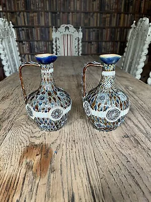 £80 • Buy Vintage Pair Antique Royal Doulton Lambeth Ewer Jugs Vases Dated 1877