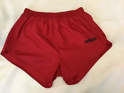 Vintage 80s 90s Red Rare  Adidas Running  Shorts Ibiza 32 • £25