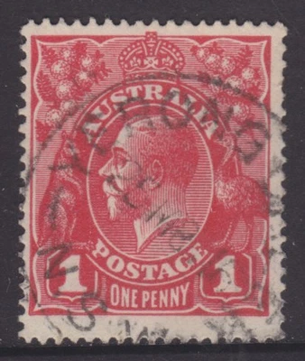 $5.75 • Buy KGV Heads Single Wmk 1d Red Die 1 GU *YERONG CREEK NSW POSTMARK*  SG 21c (E81)