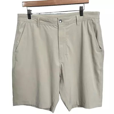 Footjoy Cream Khaki Flat Front Golf Shorts Size 34 Sporty Athletic • $15