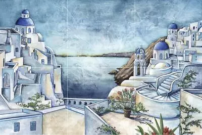 Ceramic Backsplash Tile Mural Water View Landscape - Mediterranean Landscape • $108