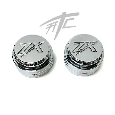 $59.99 • Buy Zx-14 Chrome Diamond Cut “zx” Engraved Fork Caps 2006-2011 Kawasaki Ninja Zx14