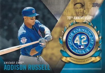 Topps 2017 Baseball Addison Russell #jrpc-aru Jackie Robinson Day Patch Relic • £9.99