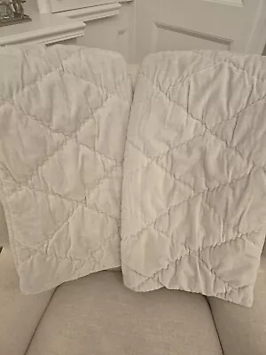 Restoration Hardware Velvet Quilted Shams Queen Lounger  Lt Grey X2 • $125