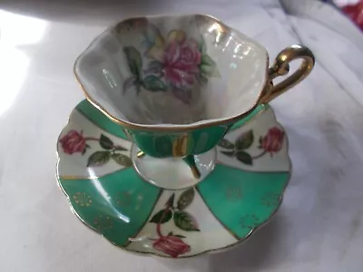 Lovely & Rare Floral (three Footed) Tea Cup & Saucer Pink Rose • $30