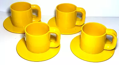Set 4 Heller Cups Saucers  Massimo Vignelli MCM Yellow Melamine • $45