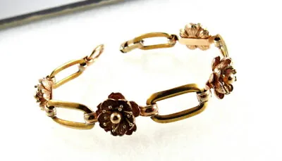Vintage Krementz Gold Filled Bracelet Flowers Rose • $74.99