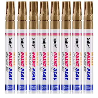 Gold Paint Markers 8 Pack Oil-Based Waterproof Quick Dry Permanent Bronze Pai... • $21.42