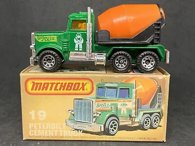 Matchbox Superfast MB19 Peterbilt Cement Truck (1981) In MINT Type L Box • $110