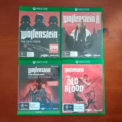 Wolfenstein - Xbox One 4 X Game Bundle - New Order Youngblood Old Blood 2 • $49.99