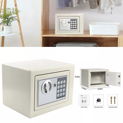 £17.27 • Buy Money Cash Deposit Box Steel Security Safe Key Codes Lockable Steel Case White