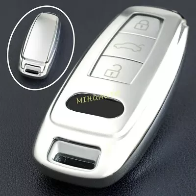 Silver TPU Full Cover Car Smart Key Case For Audi A3 A6 C8 A7 A8 Q7 Q8 E-tron S3 • $9.86