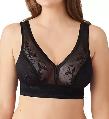 Wacoal BLACK Net Effect Soft Cup Bralette US 40 • $24.55