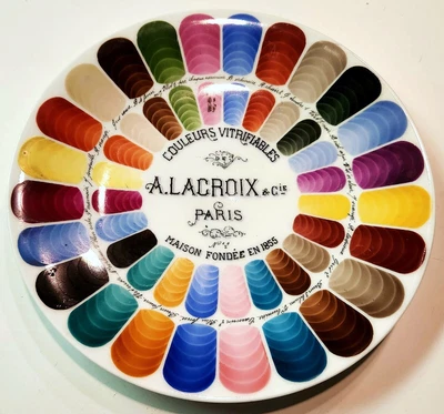 $179 • Buy Scarce Limoges 9-3/8  & A.Lacroix & Cie 1900's Colorful Paint Palette Art Plate