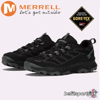 Merrell Mens Waterproof Walking Shoes Speed Strike Gtx Gore Hiking Grip Trainers • £69.95