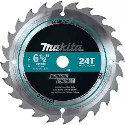 6-1/2 In. 24t Carbide-tipped Circular Saw Blade | Framing Makita Carbidetipped • $22.40