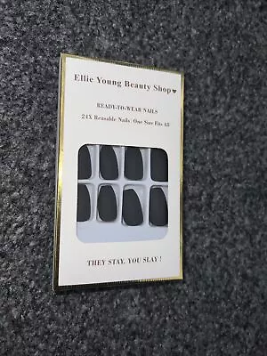 Ellie Young Beauty Shop All Black Stick On Nails • £5