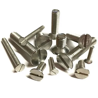 £2.50 • Buy M2 M2.5 M3 Slotted Countersunk Machine Screws - A2 Stainless - CSK Bolts DIN 963