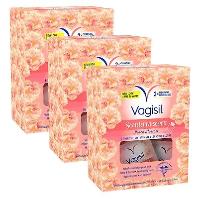 Vagisil Scentsitive Scents On-The-Go Feminine Cleansing Wipes PH Balanced Pea... • $12.21