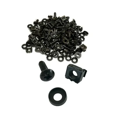 £8.40 • Buy 50 Pack M6 Black Cage Nuts And Bolts Screws Washers 19  Data Cabinet Rack Mount 