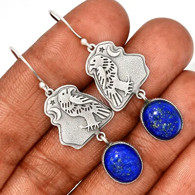 Eagle - Natural Lapis Lazuli - Afghanisthan 925 Silver Earrings Jewelry CE18424 • $20.99