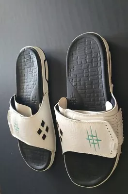 Men's Heaton Egyptian Slide Sandals Men's Size 11 Black With White Accents NWT • $19.77