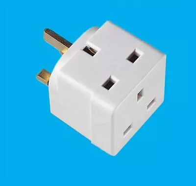 3 Pin Mains Power Adapter Splitter Plug Socket Multi Plug 2 Way Gang 13a 13 Amp • £4.90