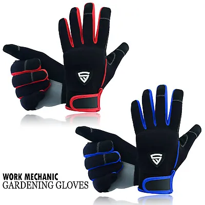 Safety Work Glove Heavy Duty Hand Protection Mechanic Gardening Builders Cut DIY • £6.49